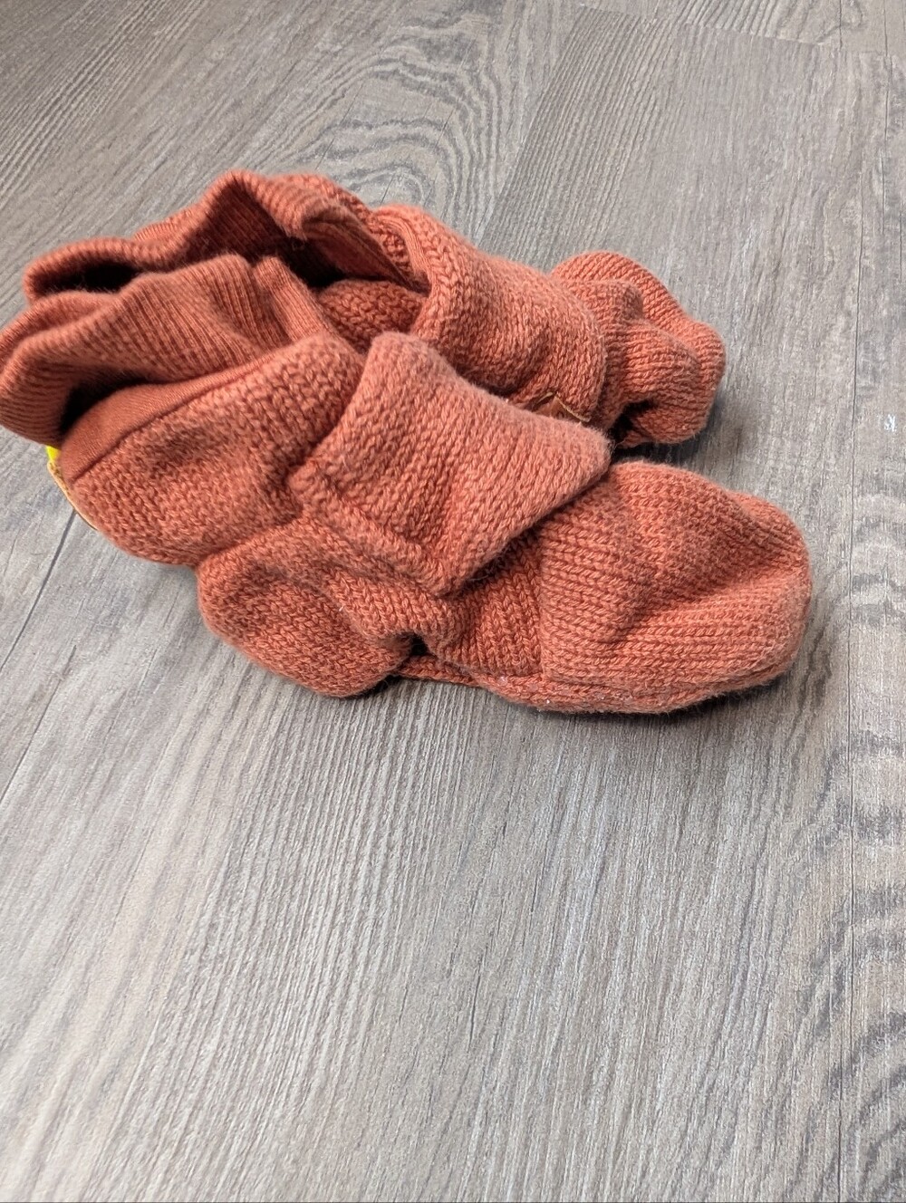 Goumi Kids Rust Terracotta Knit Baby‎ Booties Organic Cotton 12-18 Months